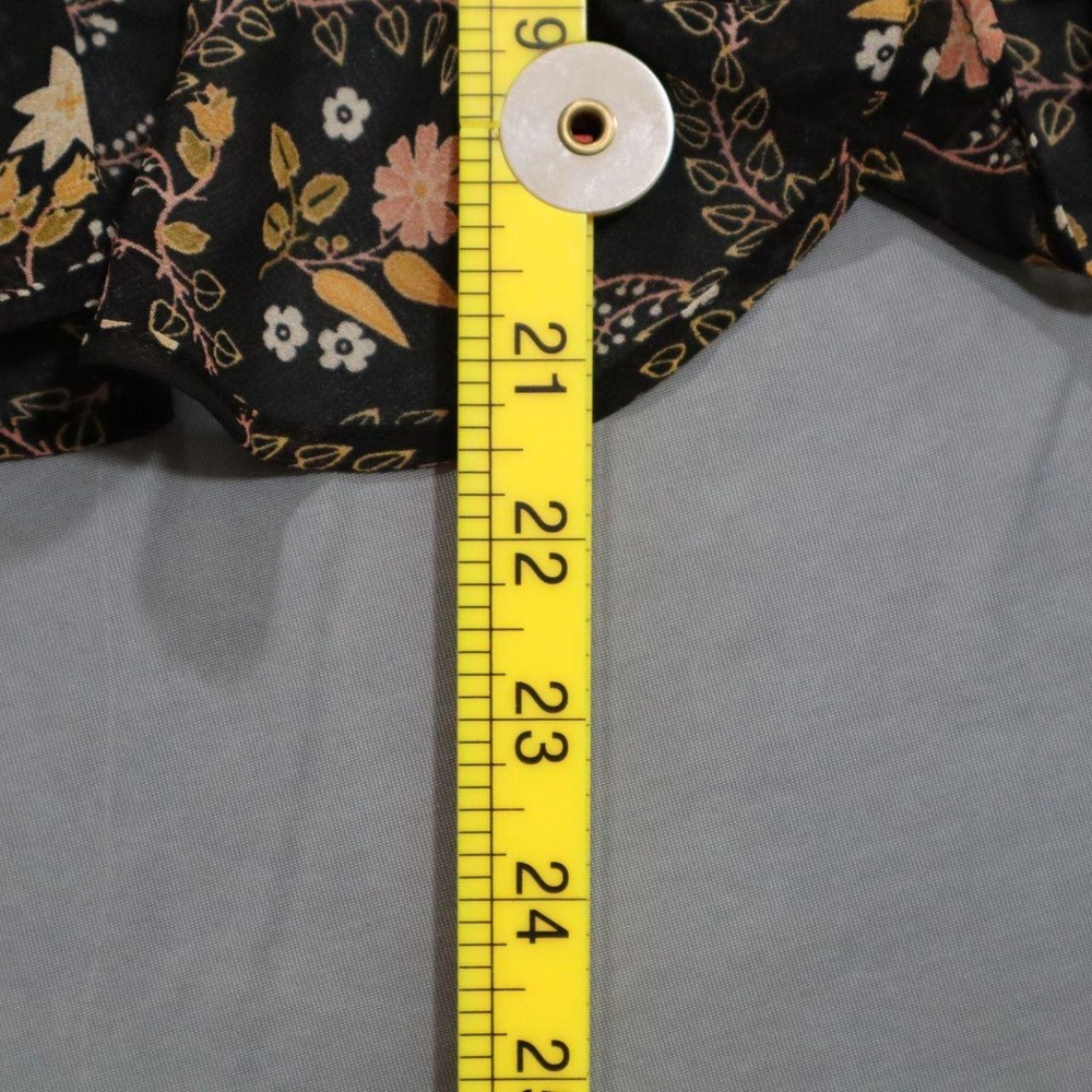 Urban Outfitters Floral Ruffle Mini Skirt Black Ditsy Boho Whimsigoth Medium - Picture 4 of 6